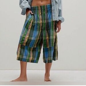 Free People Colorful Plaid Shorts
